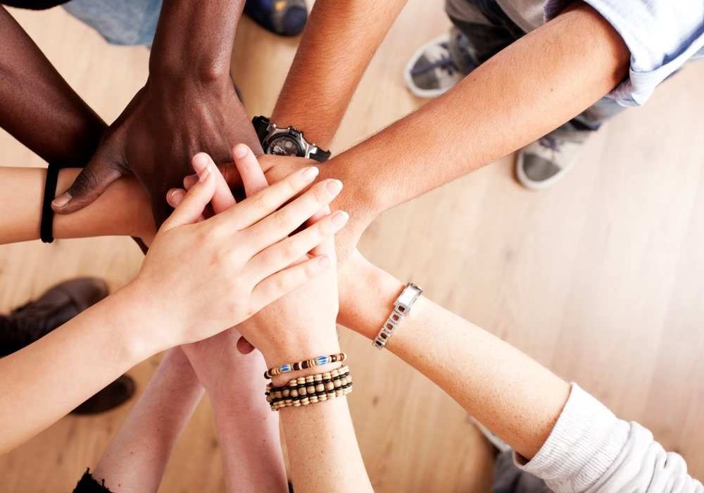 Team hands together
