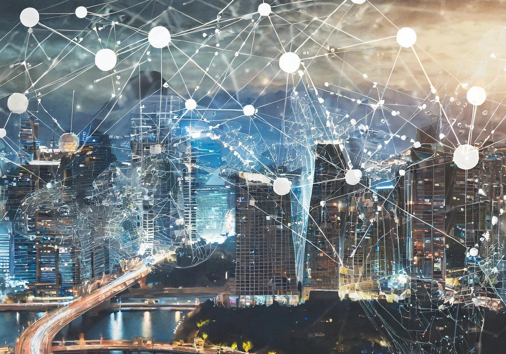 Connected city network representing IT talent